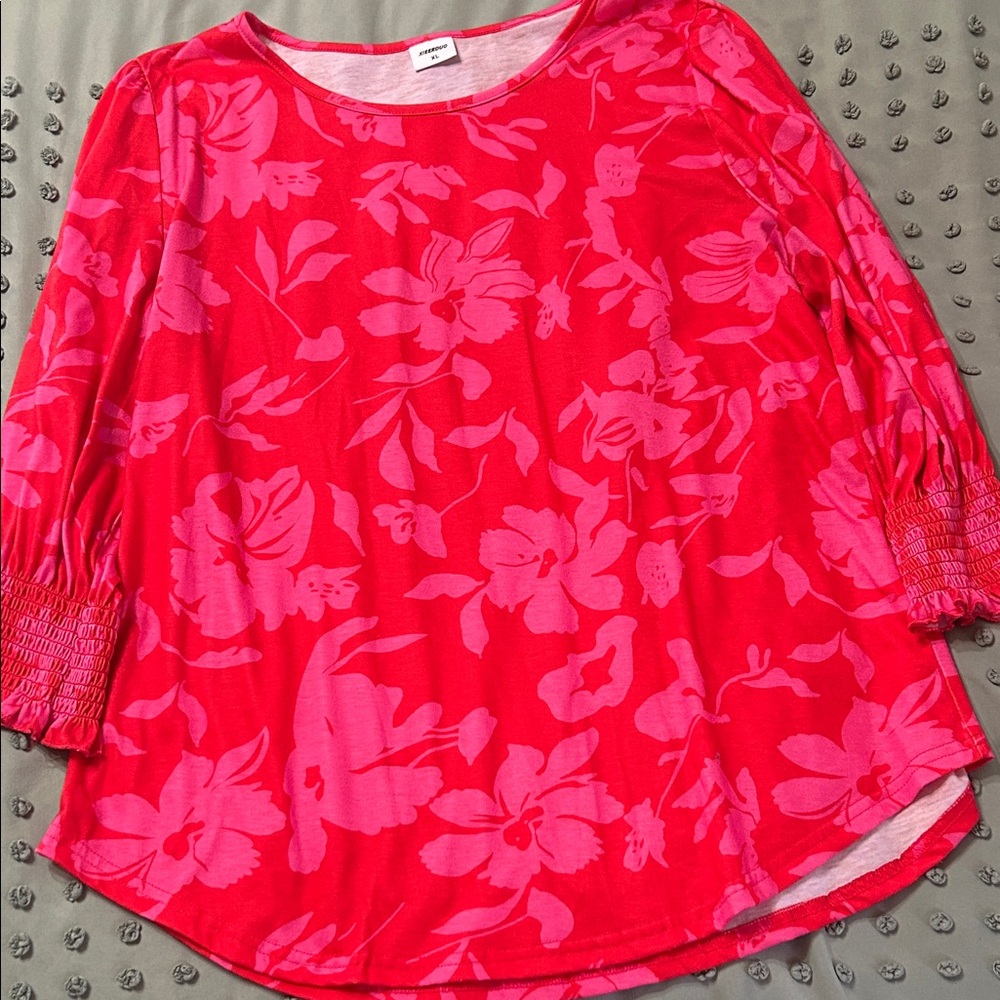 Floral Red Women's Top